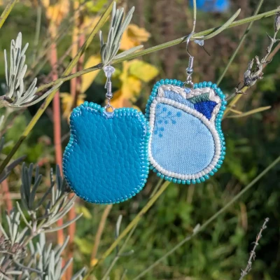 Boucles d'oreilles tulipes bleues
