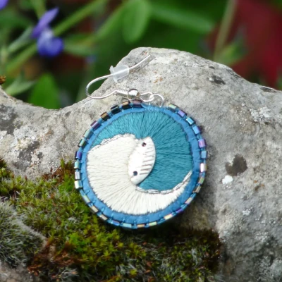 Boucles d'oreilles yin yang recto