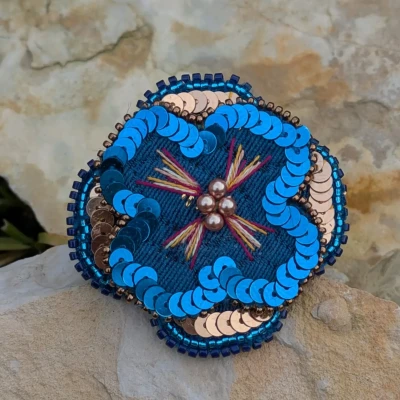 Broche Fleur doublée recto