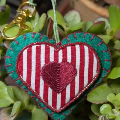 porte clés coeur vert recto
